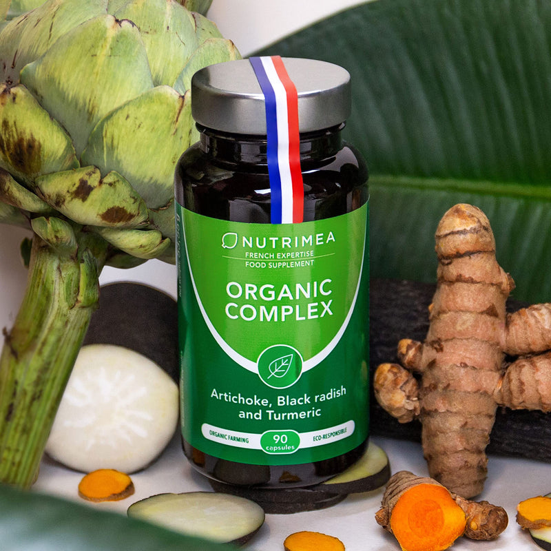 [Australia] - Organic Complex | Detox Supplement: Liver, Intestine & Colon | 100% Natural | Artichoke, Black Radish, Turmeric | Naturally Eliminates Toxins | High Dosage | 90 Vegetarian Capsules | French Expertise New 