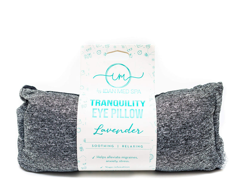 [Australia] - Idan Med Spa Lavender Eye Pillow, Washable, Comfortable Over The Head, Hot and Cold Therapy for Yoga, Relaxation, Sleeping, Blue and Gray. 