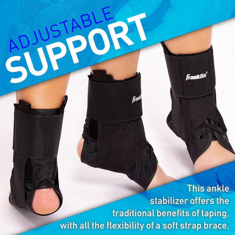 [Australia] - Franklin Sports Ankle Brace - Adjustable Ankle Support Stabilizer - Compression Support for Ankle Sprains and Pain - Athletic Ankle Brace - One Size 