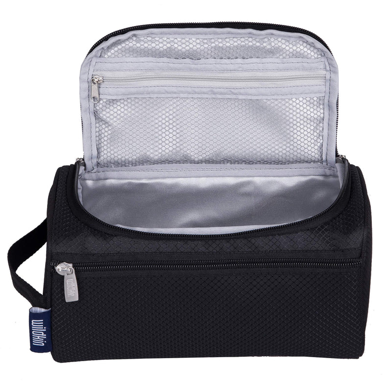 [Australia] - Wildkin Toiletry Bag for Boys, Girls, and Adults, Toiletry Bags Measures 9.5 x 5 x 5 Inches, Multifunctional, Spacious and Ideal Sized for Weekend or Overnight Travel Bag, BPA-Free (Rip Stop Black) Rip Stop Black 