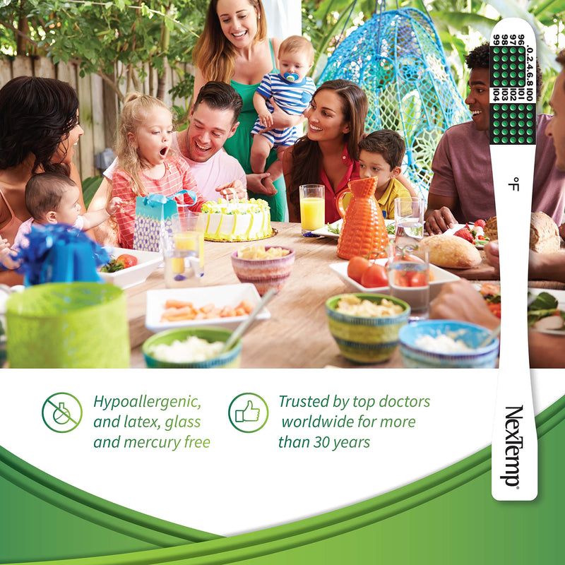 [Australia] - NexTemp® Single-Use Thermometers: Individually Wrapped 100-pack, Providing Superior Accuracy and Maximum Infection Control. Perfect for Businesses, Schools, First-Aid, Home, and Travel! (Fahrenheit) 