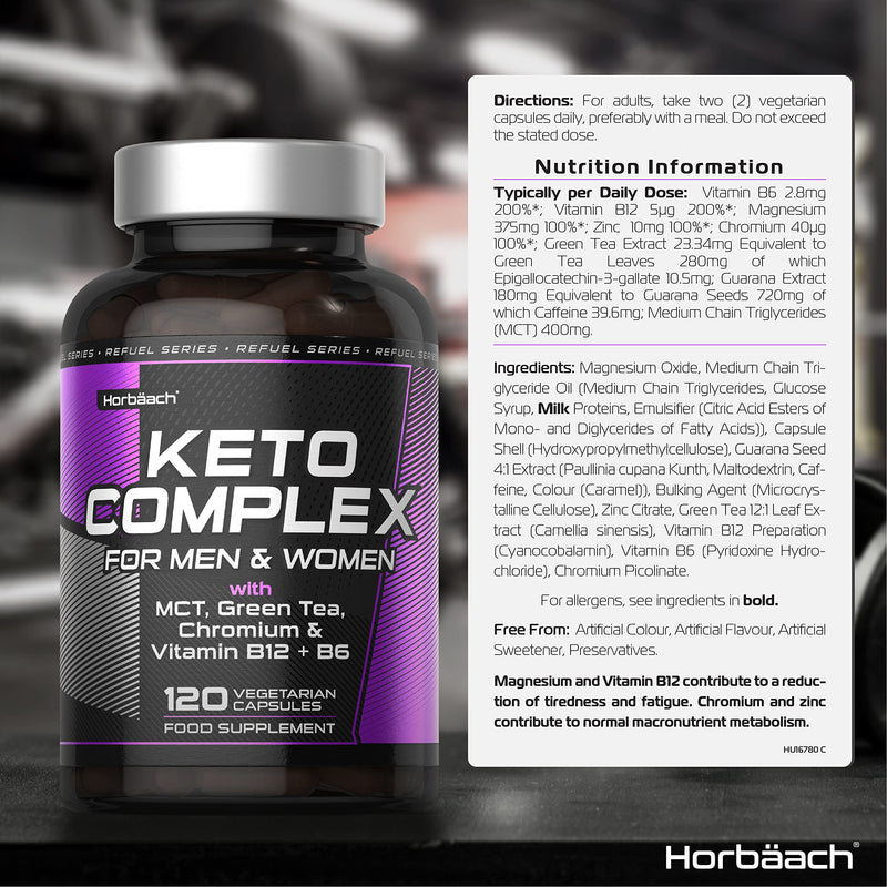 [Australia] - Keto Complex | 120 Capsules | with MCT Oil, Green Tea, Vitamins & Minerals | Max Strength | Advanced Keto Diet Pills for Men & Women | Vegetarian | No Artificial Preservatives 