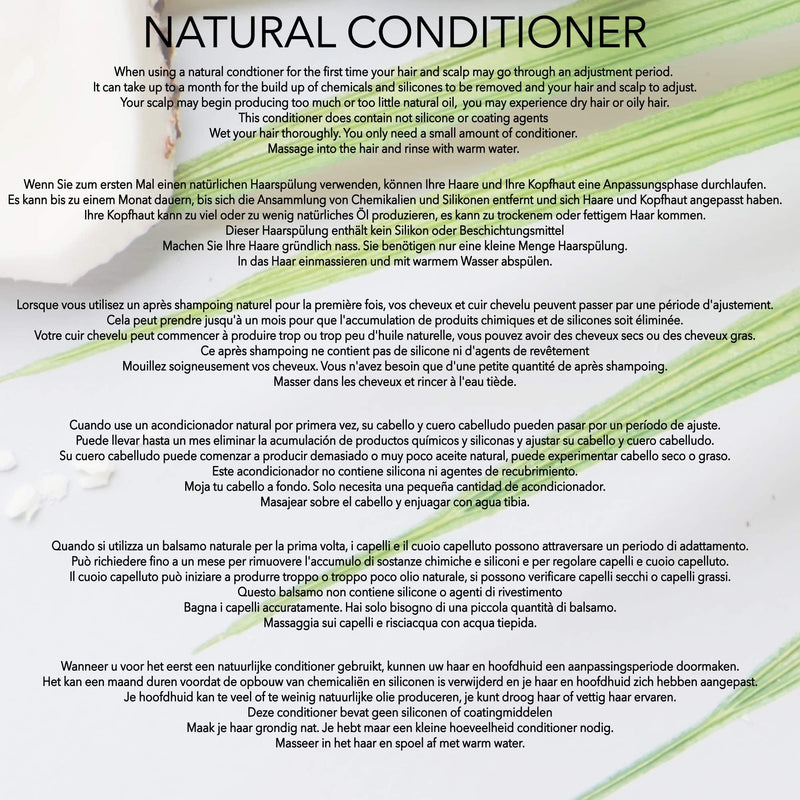 [Australia] - Natural REPAIR & GROW CONDITIONER - COCONUT, CASTOR, ARGAN & ROSEMARY - 250ml by Fine Line Apothecary. No Sulfates, No Parabens, No Silicones. pH 5.2-5.7 For Sensitive Skin. 99.5% Plant Derived. 