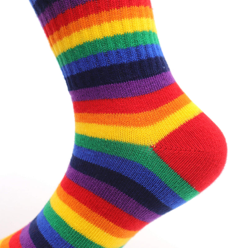 [Australia] - Xiyadun Unisex Toddler And Kids Striped Rainbow Crew Socks Colorful Cotton Socks Packs 1-3T Assorted 4 Pack 