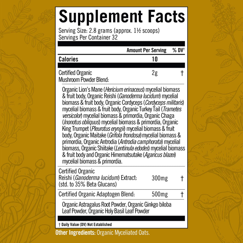 [Australia] - Om Mushroom Superfood Master Blend Mushroom Powder Suppplement, 3.17 Ounce, 34 Servings, 10 Mushroom Complex, Lions Mane, Chaga, Cordyceps, Reishi Extract Adaptogens for Vibrant Health, Immune Support Master Blend Powder 3.17 Ounce (Pack of 1) 