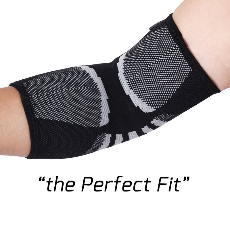 [Australia] - Elbow Compression Sleeves (1 Pair) - Support for Tendonitis Prevention & Recovery (Large) Large 