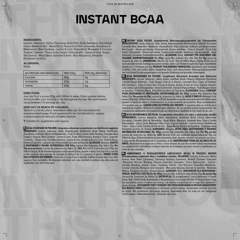 [Australia] - Bulk Instant Branched Chain Amino Acids (BCAA) Powder, Pineapple & Coconut, 100 g 