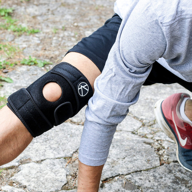 [Australia] - Plus Size Copper Knee Brace for Women and Men - Open Patella Adjustable Knee Brace with Side Stabilizers. Copper Knee Brace for Meniscus Tear, Knee Pain & Arthritis in Sizes XL-6XL Black Size 2 (XL/2XL/3XL): Knee 16'' - 21'' 