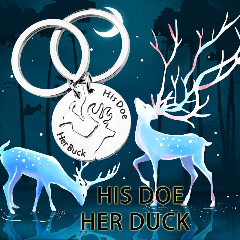 [Australia] - TGBJE Her Buck His Doe Keychain Set Couple Gift His and Hers Set Matching Keychains 