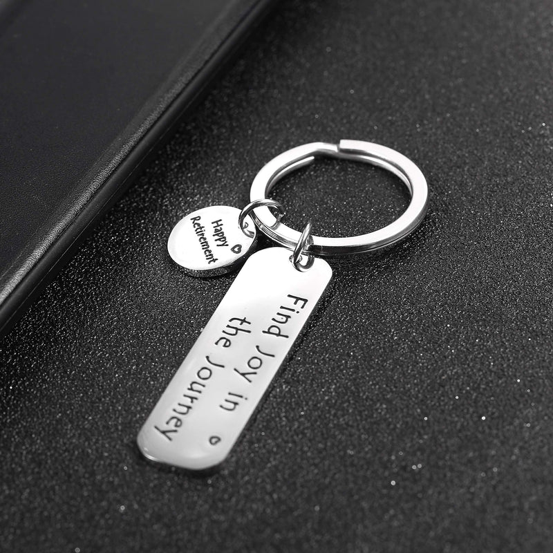 [Australia] - Anlive Find Joy in The Journey Keychain Happy Retirement Inspirational Gift Silver 