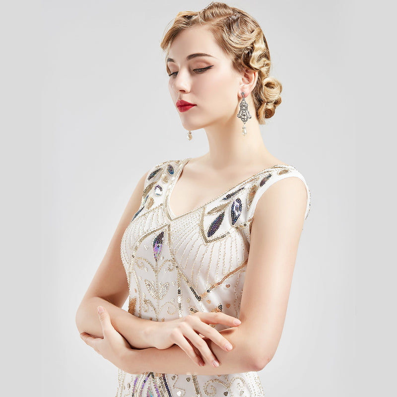 [Australia] - BABEYOND 1920s Flapper Art Deco Gatsby Earrings 20s Flapper Gatsby Accessories Vintage Wedding Dangle Pearl Earrings Style 2 