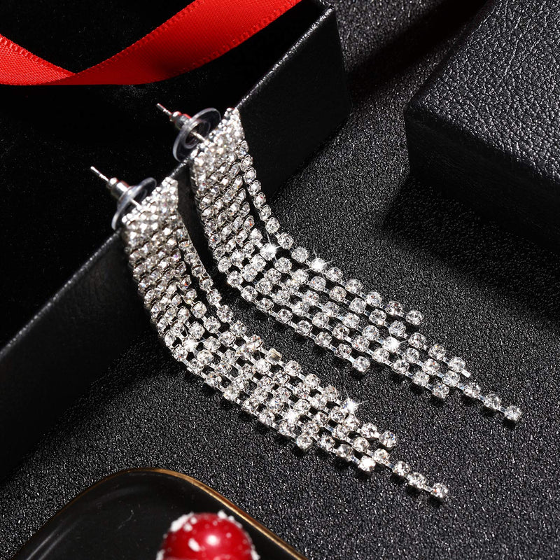 [Australia] - Hicarer Tassel Collar Statement Necklace with Tassel Earring for Women Jewelry Suit 