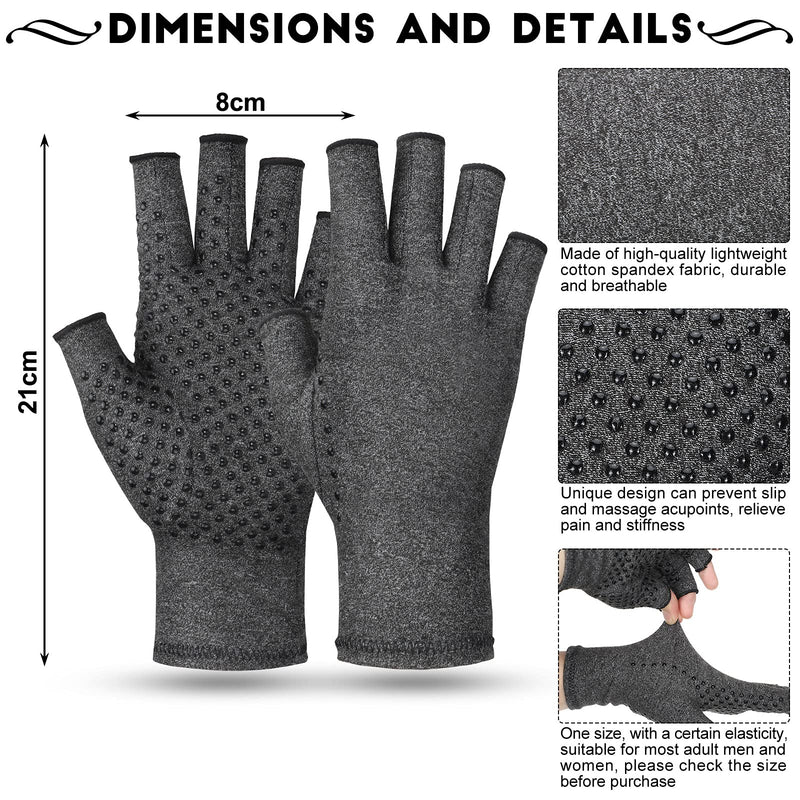 [Australia] - 2 Pairs Arthritis Gloves Unisex Pressure Gloves Breathable Relieve Joint Pain Gloves Fingerless for Adult Man Woman Provide Support and Warmth, 2 Colors 