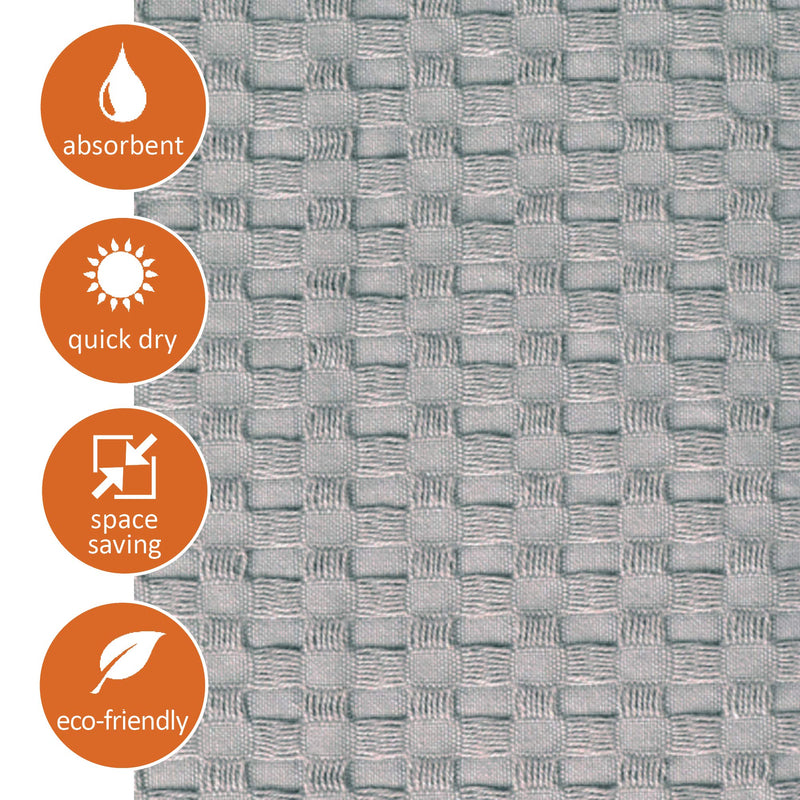 [Australia] - Gilden Tree 100% Natural Cotton Lattice Waffle Weave Bath Towel (Pewter) Pewter 