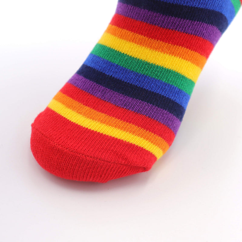 [Australia] - Xiyadun Unisex Toddler And Kids Striped Rainbow Crew Socks Colorful Cotton Socks Packs 1-3T Assorted 4 Pack 