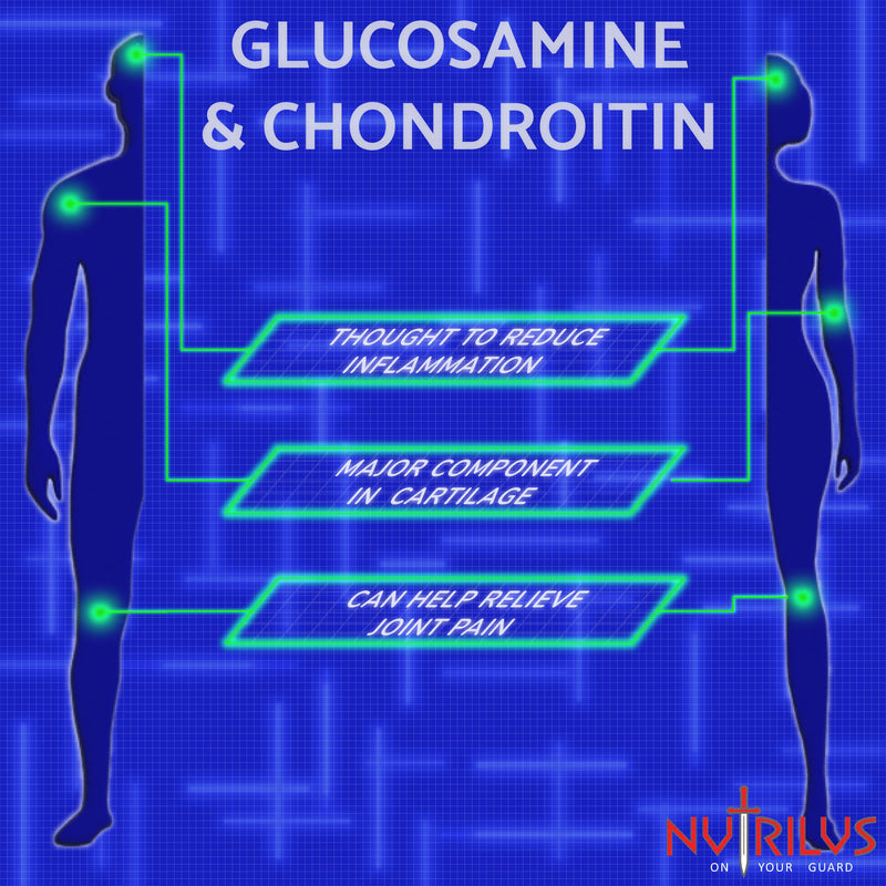 [Australia] - Glucosamine and Chondroitin 180 Tablets with Vitamin C - High Strength Supplement - UK Made - Up to 3 Months Supply - 1000mg Per Serving - Joint Support 