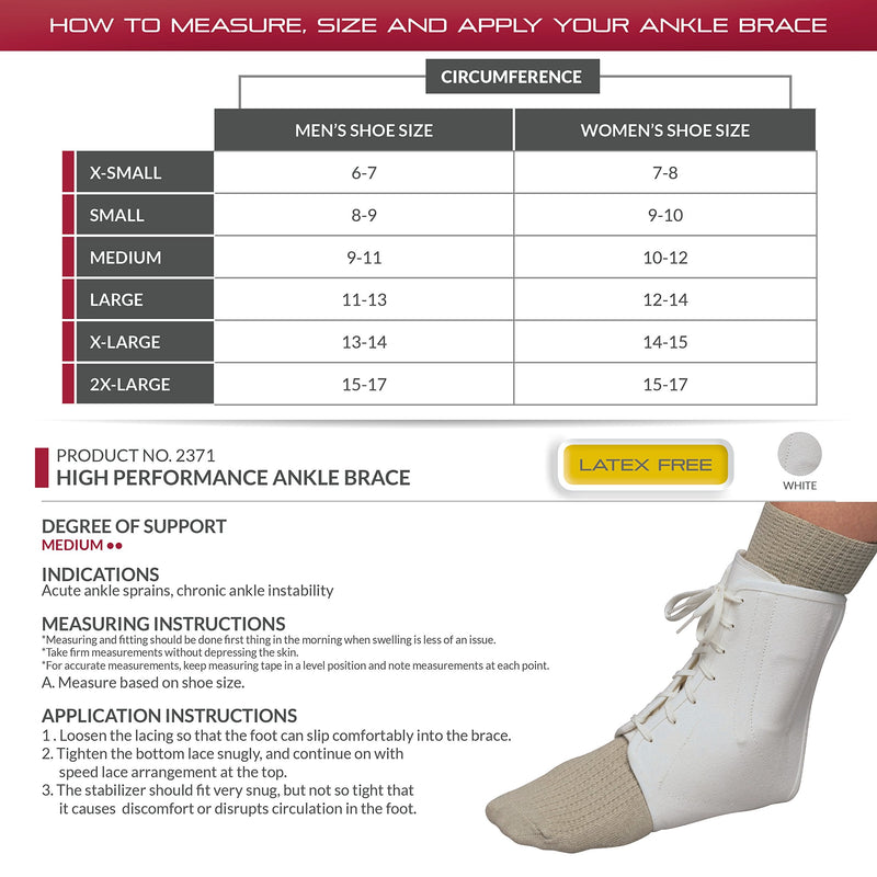 [Australia] - OTC Ankle Brace, Canvas Lace-Up, Semi-Rigid Spiral Stays Small 