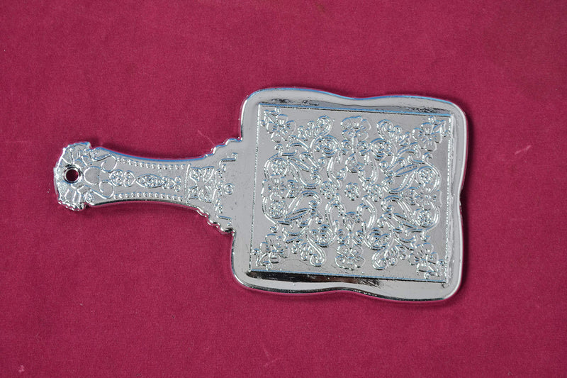 [Australia] - Garden Of Arts Silver Handheld Salon Barbers Hairdressers Square Shape Mirror with Grip Handle 