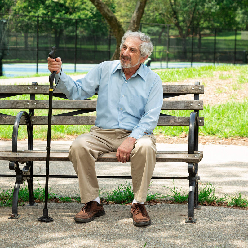 [Australia] - Yinghesheng Folding Walking Stick Elderly Crutches Posture Walking Cane Walking Sticks for Men Women Portable Safety Lightweight Adjustable Height Self-Stand 360 Deg Traction Non Slip Crutch 