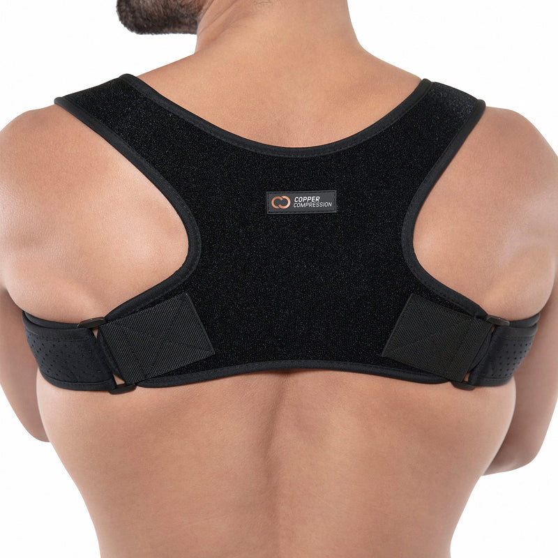[Australia] - Copper Compression Posture Corrector for Men and Women - Copper Infused Upper Back Spine, Neck, Shoulder & Clavicle Support Brace - Adjustable & Breathable for Bad Posture, Slumping, Pain Relief Small/Medium (Pack of 1) 