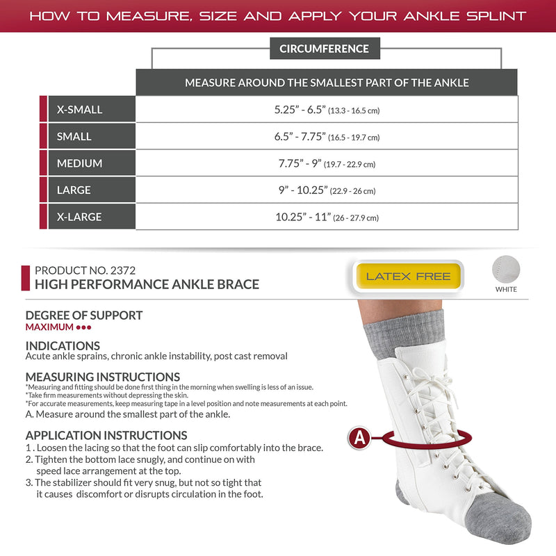 [Australia] - OTC Ankle Splint, Canvas Lace-Up, Rigid Metal Stays, Large 