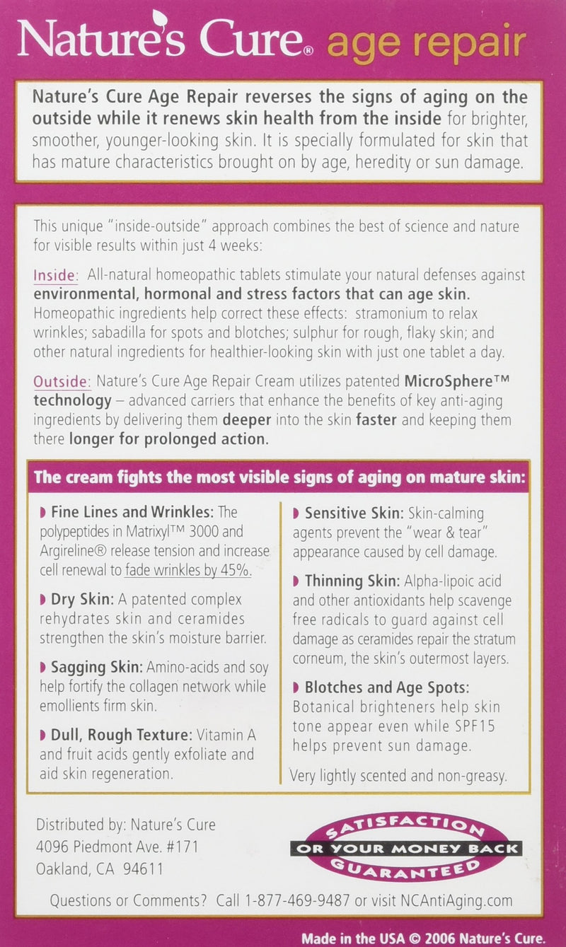 [Australia] - Nature's Cure Age Repair 2-Part Anti-Aging Treatment for Mature Skin 