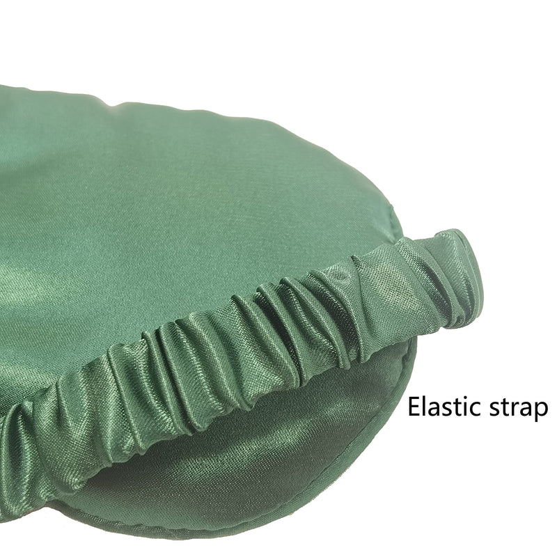 [Australia] - ECHOLLY Sleep Eye Mask-Perfect Light Blockout Comfort Soft Eye Mask for Women Men-100% Silk Eye Mask 2 Pairs of Ear Plugs Eye Mask for Sleeping with Pouch for Travelling(Green) Blackish Green 