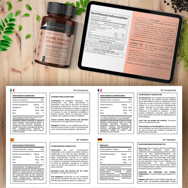 [Australia] - Double Strength Silica Complex x 90 Tablets - 3 Month Supply 2000mg Horsetail Extract Per Tablet 