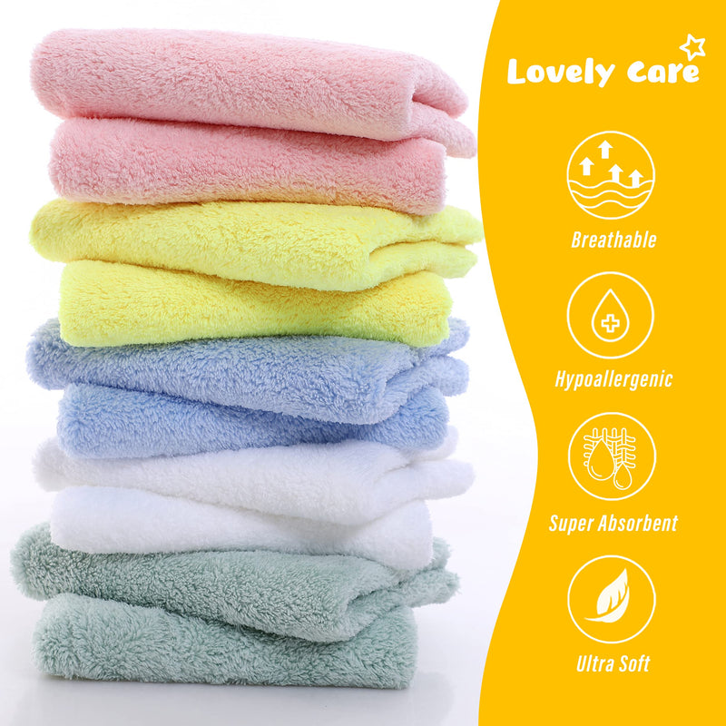 [Australia] - Super Absorbent 10 Pack Burp Cloths - Coral Fleece Gentle on Sensitive Skin for Face and Body, Plush - Milk Spit Up Rags - Burpy Cloth for Baby Boys and Girls - Unisex 17 x 10 Inch by Lovely Care 
