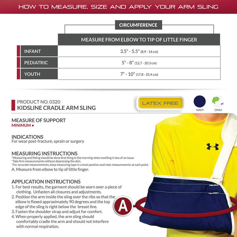 [Australia] - OTC KidsLine Arm Sling, Shoulder Cradle Style Support, Navy, Youth Youth (1 Pair) 