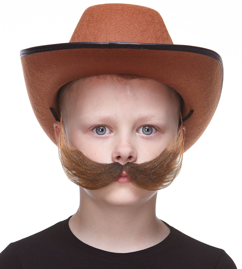 [Australia] - Mustaches Fake Mustache, Self Adhesive, Novelty, Small Fisherman's False Facial Hair, Costume Accessory for Kids Brown 