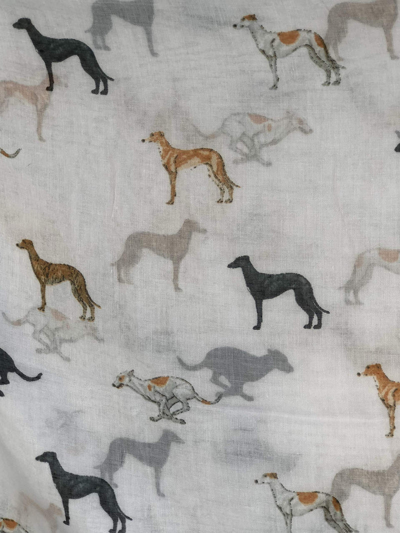 [Australia] - Pamper Yourself Now Ladies Scarf with Different Coloured Greyhound, Fantastic Womens Greyhound Gift. White 