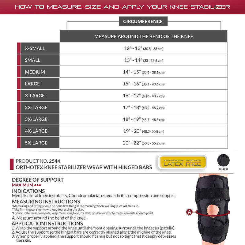 [Australia] - OTC Knee Stabilizer Wrap, Hinged Bars, Orthotex, Small 