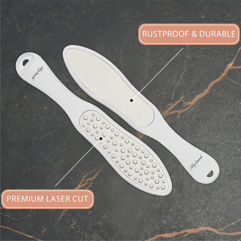 [Australia] - SlkySmooth 3-in-1 Foot File | Hard Dead Skin Remover | Cracked Heels Callus Pedicure Scrubber Corn Removal | Scraper Grater Pumice Stone Exfoliator Rasp Pedi Exfoliating Heel Files for Feet Care 