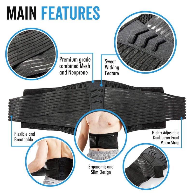 [Australia] - Lumbar Support Back Brace for Men and Women (Regular 28" - 50") Regular 28" - 50" 
