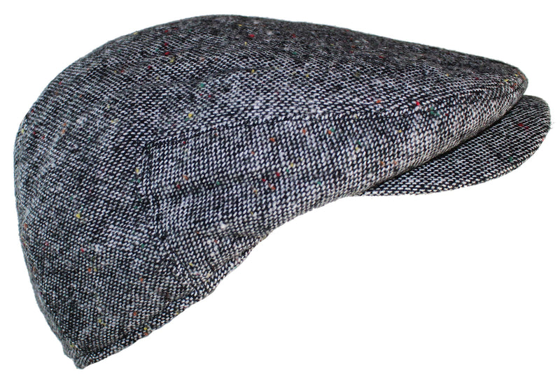[Australia] - Ted & Jack - Irish Donegal Tweed Newsboy Driving Cap with Quilted Lining Small-Medium Ash Gray 