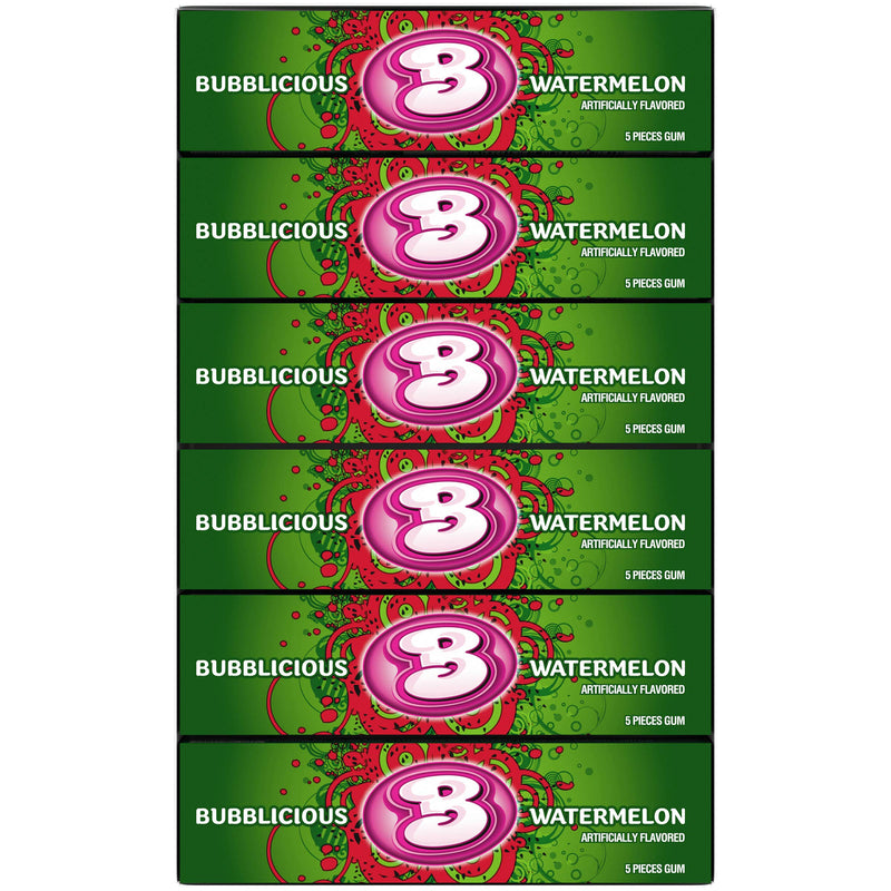 [Australia] - Bubblicious Watermelon Gum, 18 Packs of 5 Pieces (90 Total Pieces) 