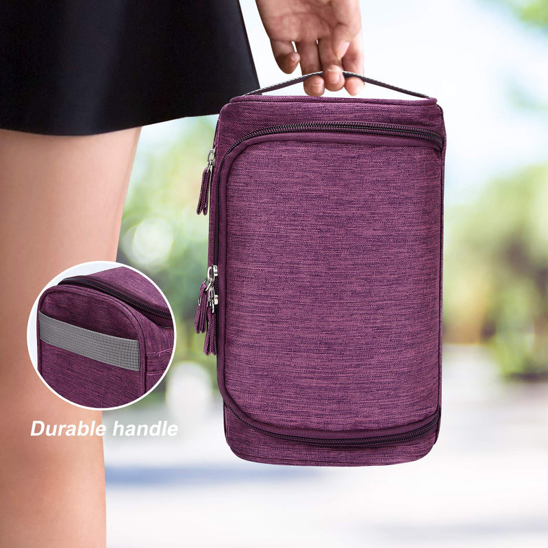 [Australia] - Travel Toiletry Bag Organizer Waterproof Shaving Dopp Kit for Men Woman Hanging Hygiene Bag for Bathroom Shower Purple Cationic Fabric 