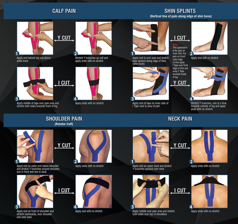 [Australia] - Pro-Tec Athletics Kinesiology Tape One Size Blue/Black 