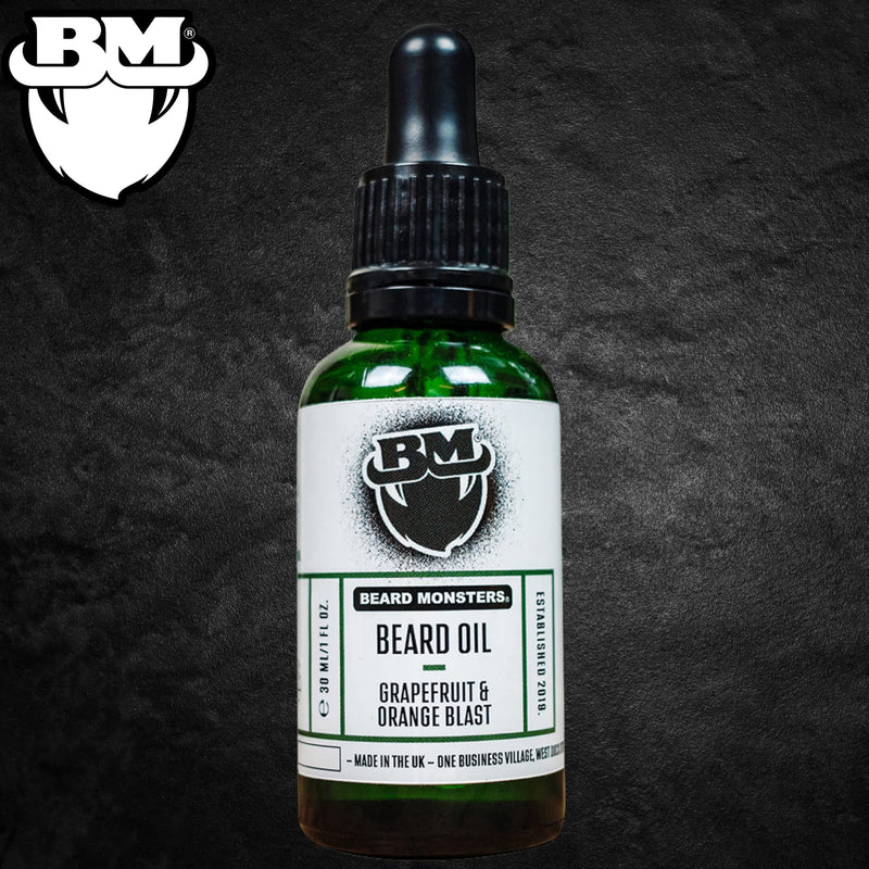 [Australia] - Beard Monsters Base Range 30ml Beard Oil For Men | Six New Scents Available | Must for Any Beard Kit For Men | Scented Beard Oil Natural Ingredients | Helps Beard Growth (Grapefruit and Orange Blast) Grapefruit and Orange Blast 