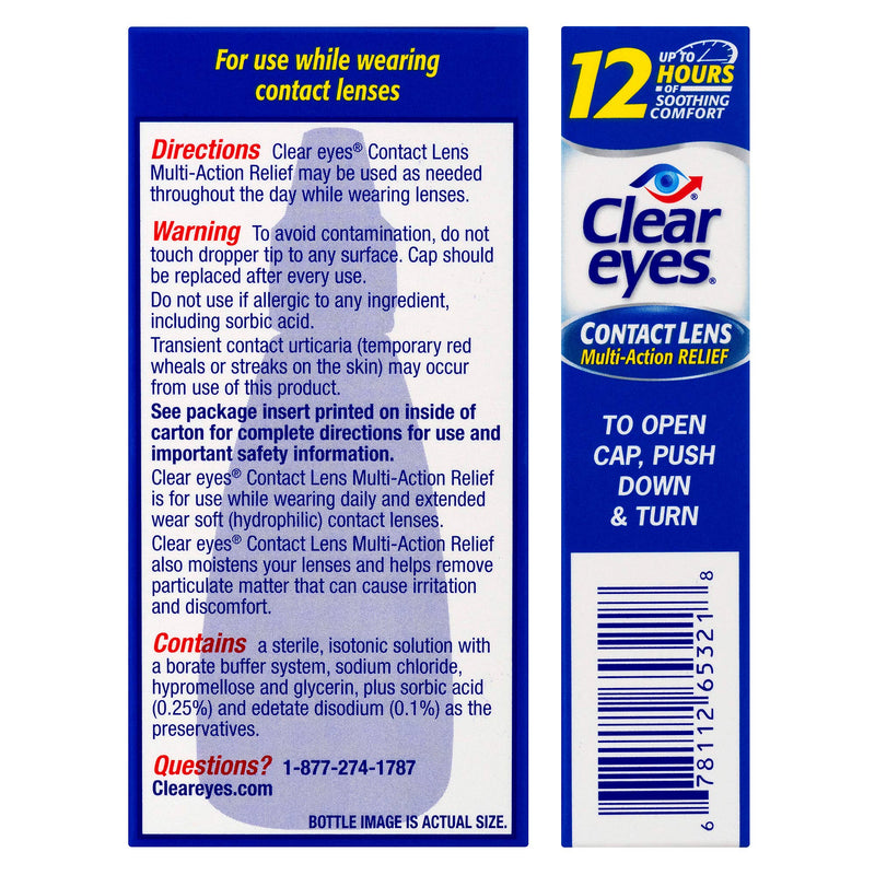 [Australia] - Clear Eyes Contact Lens Relief Soothing Eye Drops 0.50 oz (Pack of 3) 