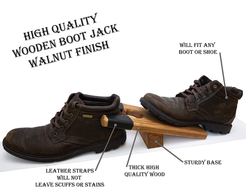 [Australia] - Ideal Products Wooden Boot Jack | No Bend Cowboy Boot Puller | Heavy Duty Shoe Remover | Works on Boots and All Shoes with Non Staining Rubber Lining Grips | One Size Fits All 