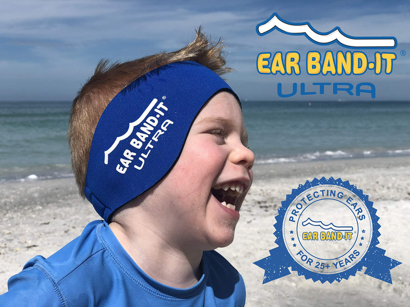 [Australia] - Ear Band-It Ultra Swimming Headband with Putty Buddies earplugs - 6 Pair Soft Silicone Premium Ear Plugs - The Best Swim Headband and Earplugs - Doctor Recommended Blue Medium (ages 2 to 8yrs) 