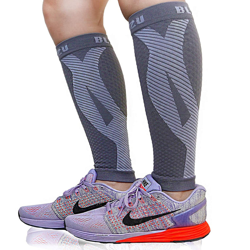 [Australia] - BLITZU 3 Pairs Calf Compression Sleeves for Women and Men Size XXL, One Black, One White, One Grey Calf Sleeve, Leg Sleeve. 