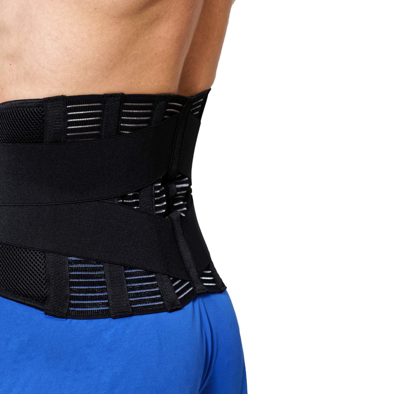 [Australia] - NeoTech Care Adjustable Compression Back Brace Lumbar Support Belt, Black, Size L Large (Pack of 1) 