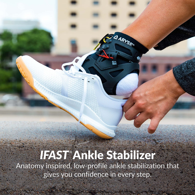 [Australia] - The IFAST - Athletic Ankle Stabilizer For Sports - Ankle and Foot Support For Men and Women. A Brace and Compression Sleeve Combined brought to you by ARYSE. (Medium, Black, Single) Medium, Single 