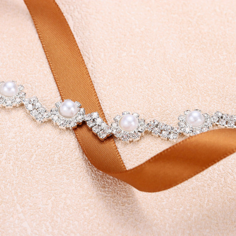 [Australia] - Aukmla Bride Wedding Pearl Necklace Earrings Set Silver Crystal Necklaces Jewelry Accessories for Women and Girls (Set of 3) 