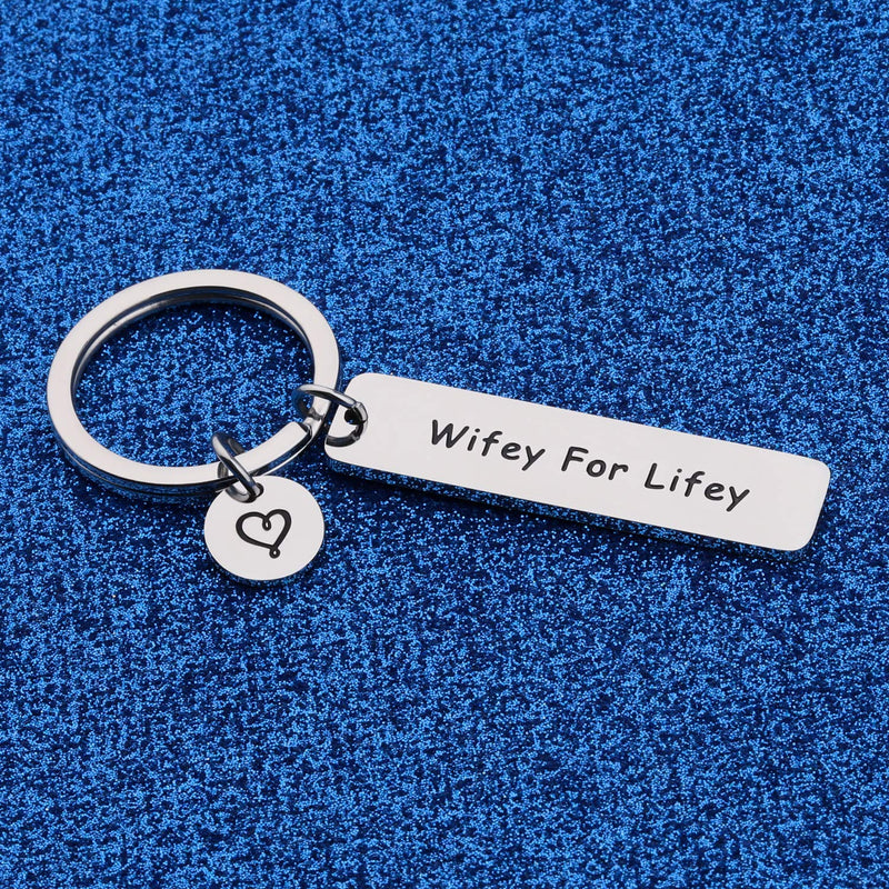 [Australia] - WUSUANED Groom to Bride Gift Wifey for Lifey Keychain Bride Gift for Wedding Day Wedding Jewelry 