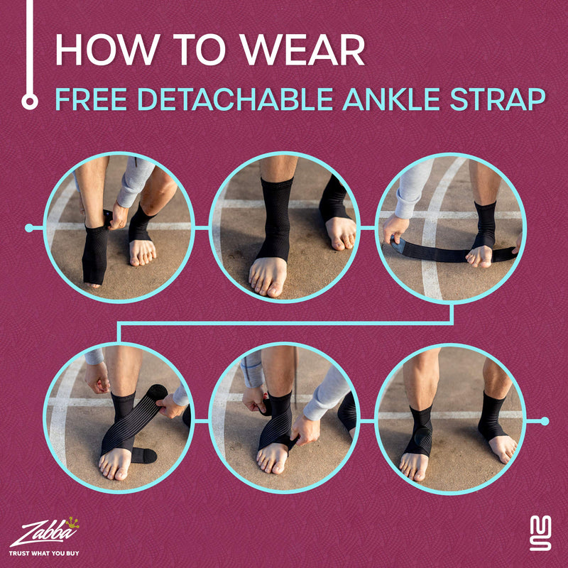 [Australia] - Modetro Sports Ankle Brace for Plantar Fasciitis Relief, Tendonitis, and Achilles Tendon Support - Compression Foot Sleeve for Men and Women Small Black 