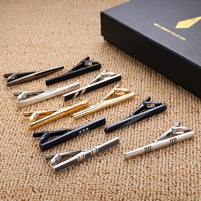 [Australia] - YADOCA Tie Clips Set for Men Regular Classic Tie Bar Clips Pinch Wedding Business Tie Clips with Gift Box 